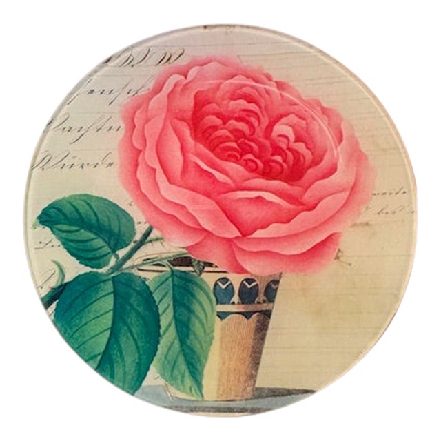 John Derian Discontinued Rose Flower Decoupage Plate For Sale