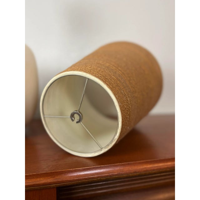 Large Ceramic Table Lamp With Original Fiberglass Shade | by Lotte and Gunnar Bostlund For Sale - Image 11 of 12