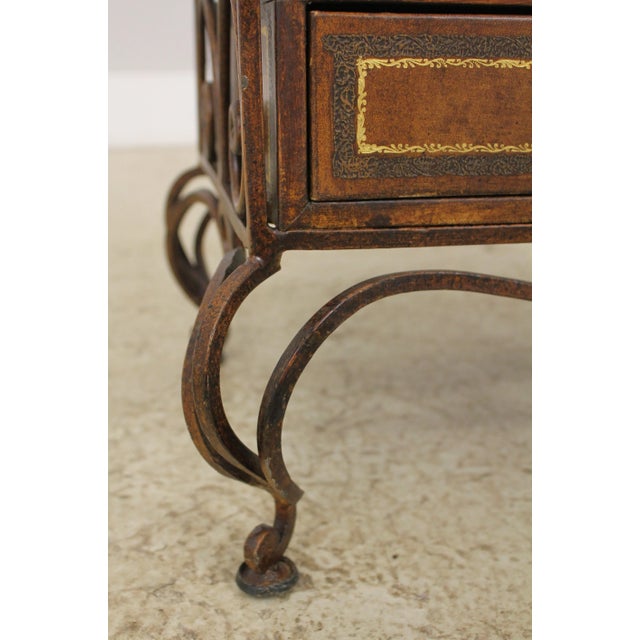 Wrought Iron & Leather Wrapped Magazine Rack For Sale - Image 10 of 13