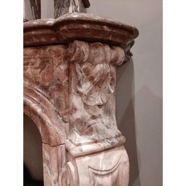 19th Century French Pink Marble Mantelpiece For Sale - Image 10 of 14