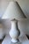 This gorgeous large pair of White ceramic lamps feature square lucite bases as shown. Made in Italy by exclusive maker,...