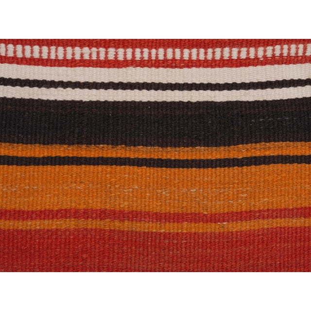 1970s Vintage Handmade Wool Cotton Orange Runner Rug For Sale - Image 4 of 11