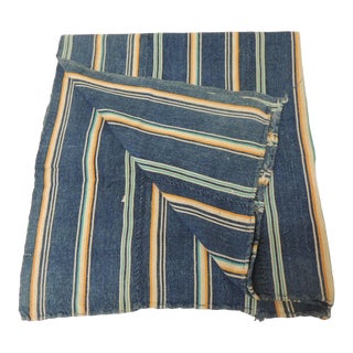 Vintage Multi-Color African Stripes Yoruba Reversible Artisanal Cloth For Sale