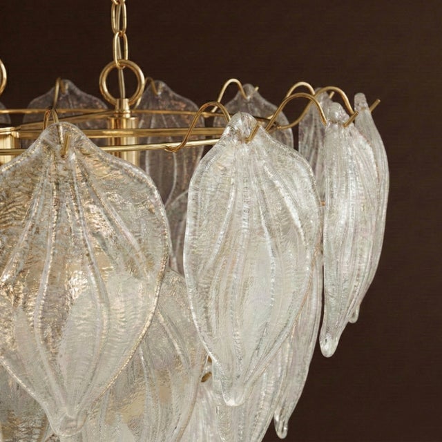 Foglie Waterfall Lamp in Murano Glass, 1960s For Sale - Image 4 of 5