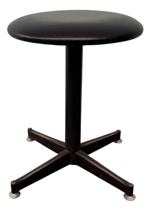 Vintage Industrial Stool with Metal Frame and Skai Seat, Italy, 1970s