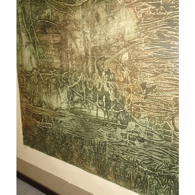 Compositions, 1970s, Large Aquatint Etchings, Framed, Set of 2 For Sale - Image 4 of 18