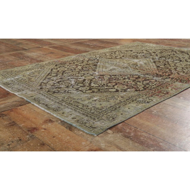 Antique Persian Mahal Rug - 04'01 X 06'00 For Sale In Dallas - Image 6 of 9