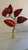Vintage Italian Gold and Red Tole Leaf Lamp Finial by C. Damien Fox For Sale - Image 4 of 6
