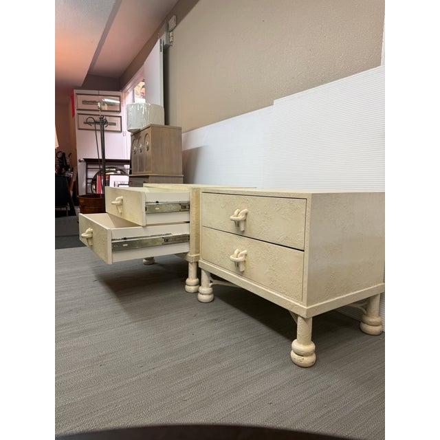 Post Modern Off-White Nightstands, Pair For Sale - Image 9 of 12