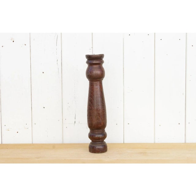 Vintage Dark Teak Candle Holder Chairish