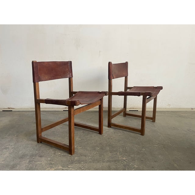 Spanish Leather Chairs 1960s For Sale - Image 4 of 6