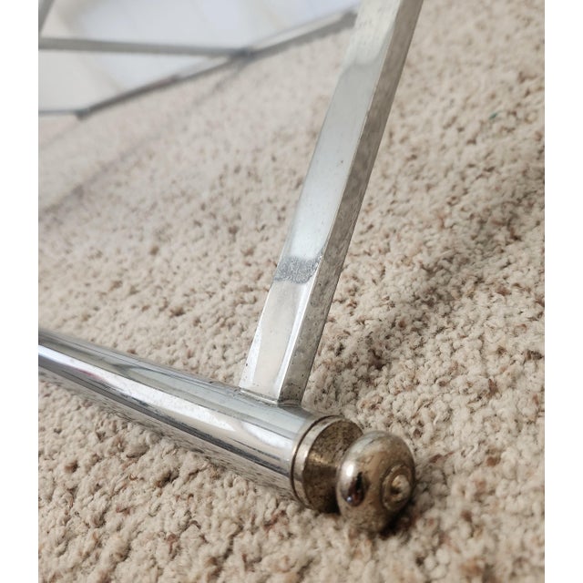 1970s Triple X Base Chrome Glass Cocktail Table 1970s Mod For Sale - Image 5 of 12