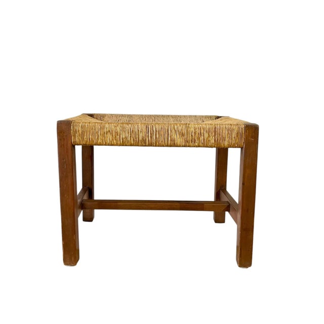 Antique oak and rush seat footstool. Perfect for adding a little texture to your space. Beautiful rush seat in excellent...