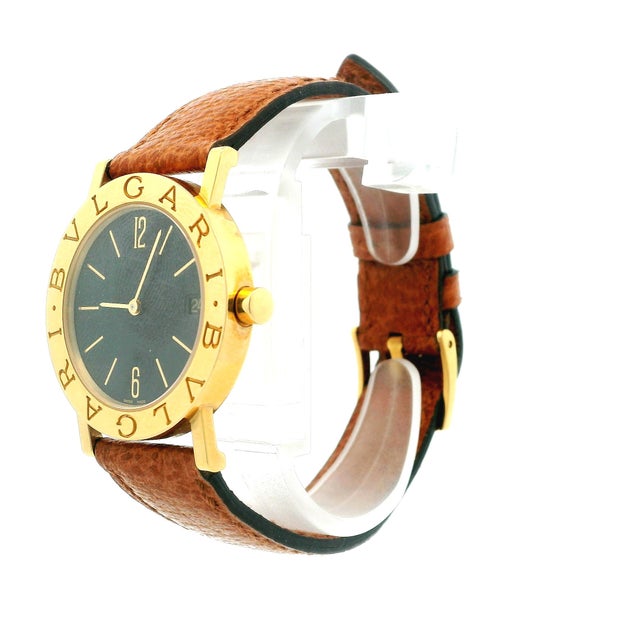 Vintage Bvlgari Bvlgari Bb30gl 18k Gold Black Dial Watch For Sale - Image 9 of 14