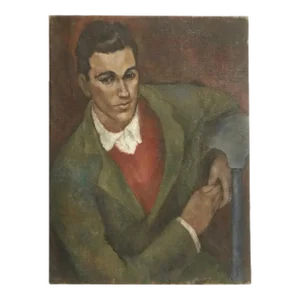 WPA Style Portrait Painting of a Gentleman, American, 1930s-1940s