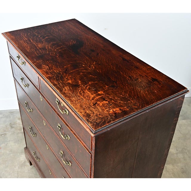 English 19th Century Solid Oak Chest of Drawers For Sale - Image 11 of 12