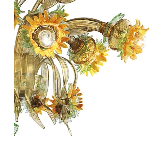 Contemporary Venetian Sunflowers Murano Glass Chandelier For Sale - Image 10 of 12