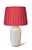 A fantastic large-scale mid-century table lamp in soft cream with a crackle glaze, adding richness and dimension. The...