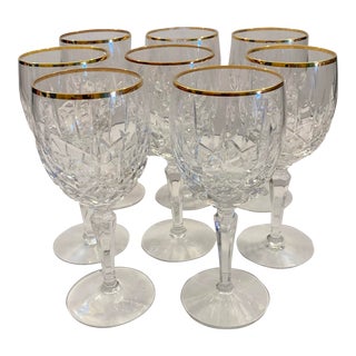 1990s Gorham Lady Anne Gold Wine Glasses - Set of 8 For Sale