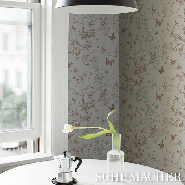 2020s Schumacher Birds & Butterflies Wallcovering In Spring For Sale - Image 5 of 6