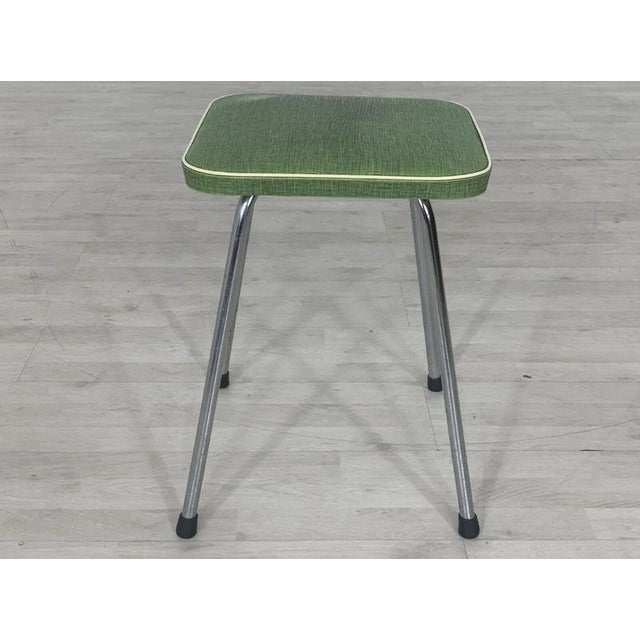 Very nice imitation leather stool. Imitation leather, good condition, original 1960s. Dimensions: Height: 47 cm, Width: 35...