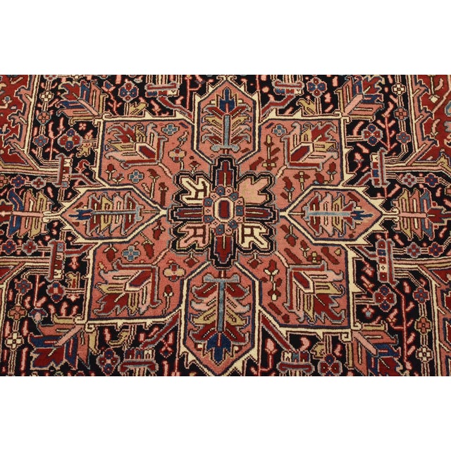 Vintage Tribal Rug 7’8” X 11’4” Red Wool Hand-Knotted Oriental Carpet For Sale In Philadelphia - Image 6 of 14