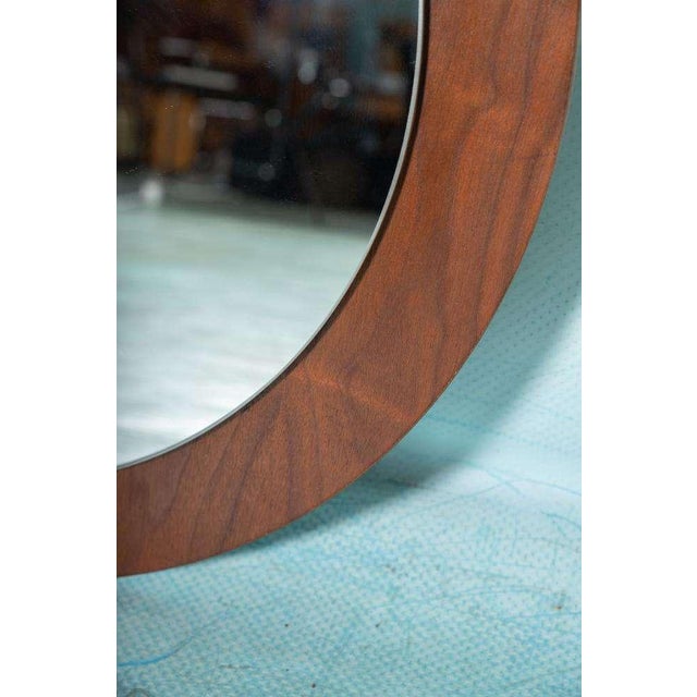 Glass Vintage Wall Mirror in Walnut For Sale - Image 7 of 9