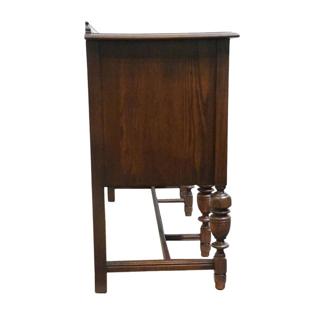 Bernhardt Furniture Solid Walnut Gothic Jacobean Style 60" Sideboard Buffet 225-105 For Sale - Image 10 of 15