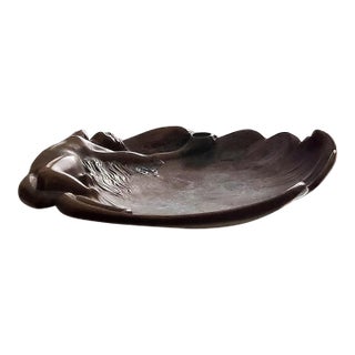 French Art Nouveau Signed a.j. Vaast Bronze Nymph Catchall Dish For Sale