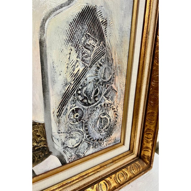 Eliezer Weishoff, Jerusalem Samovar Israeli Judaica Eliezer Weishoff Oil Painting Bezalel Artist, 1973 For Sale - Image 10 of 12