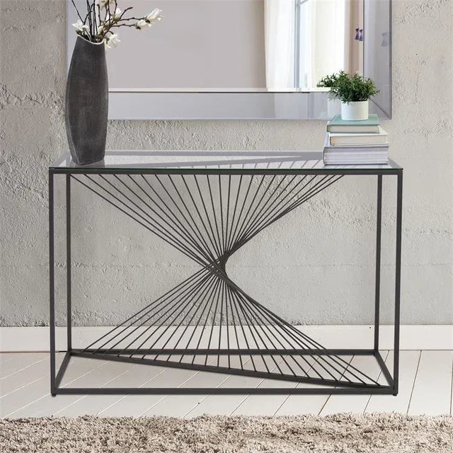 Metal Optic Twist Console Table from Kenneth Ludwig Chicago For Sale - Image 7 of 9