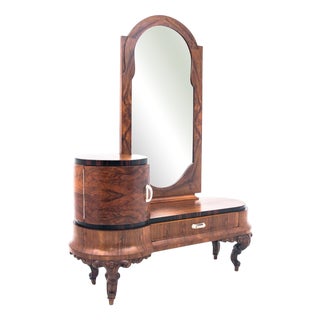 Art Deco Dressing Table with Mirror, Italy, 1920s For Sale