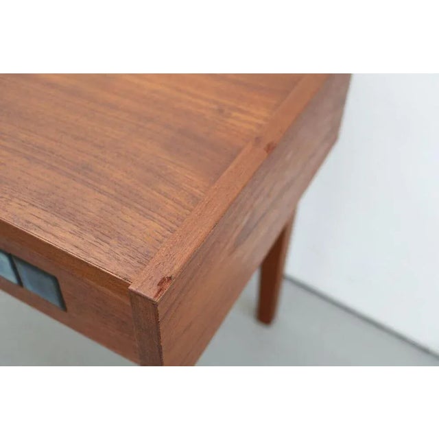 Danish Teak Chest of Drawers with Ceramic Tile, 1960s For Sale - Image 4 of 9