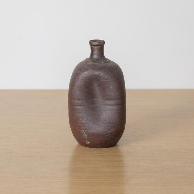 1960s Japanese Bizen Stoneware Wabi-Sabi Vessel For Sale - Image 4 of 9