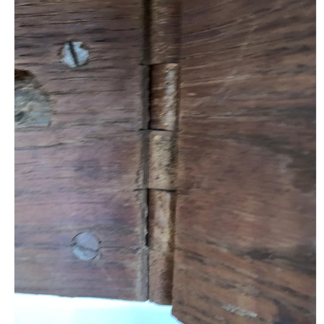 Wood Antique Cylinder Drop Leaf Table For Sale - Image 7 of 12