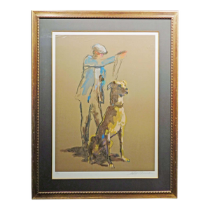 LeRoy Neiman "Great Dane" 1987 Hand Signed & Numbered Serigraph, Dog Framed