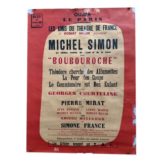 Friends of the Theatre of France Boubouroche Poster from Michel Simon, 1960 For Sale