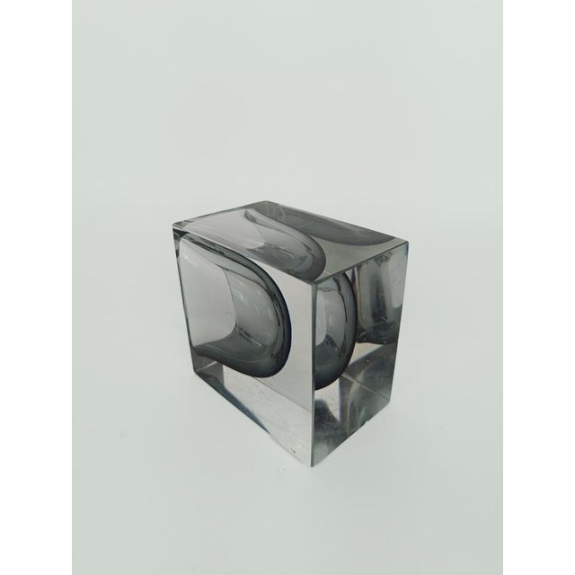 Italian Ashtray Bowl in Murano Sommerso Grey, Black and Clear Glass, 1970s For Sale - Image 14 of 16
