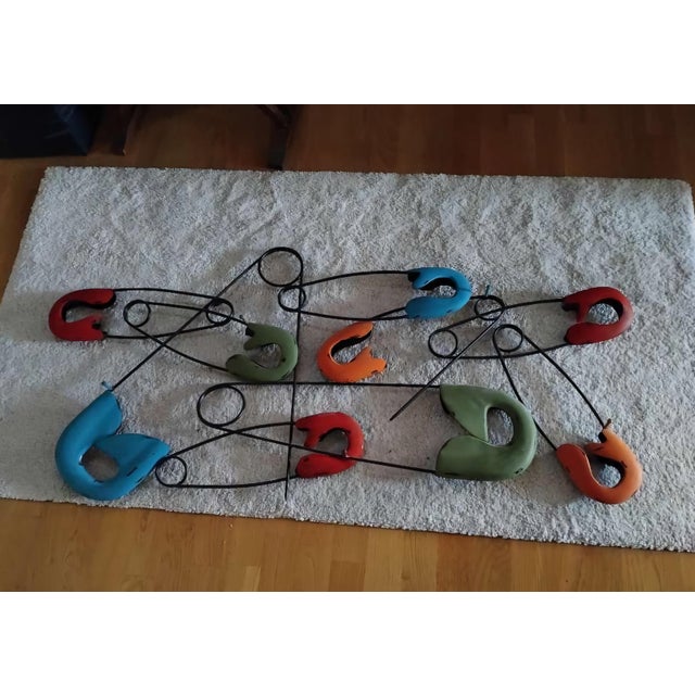 Mid-Century Modern Modern Kare Design Metal Wall Coat Rack With Sculptural Hooks, 1950s. For Sale - Image 3 of 5