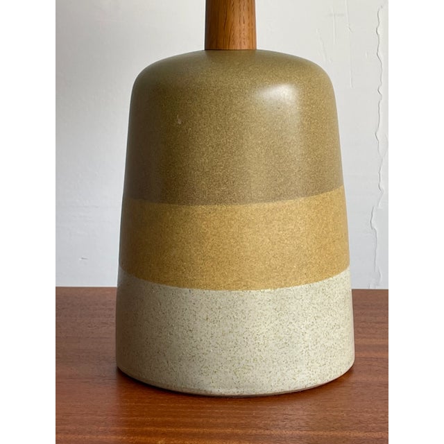 Unusual Martz table lamp designed by Jane and Gordon Martz for Marshall Studios. Wonderful color palette and form....