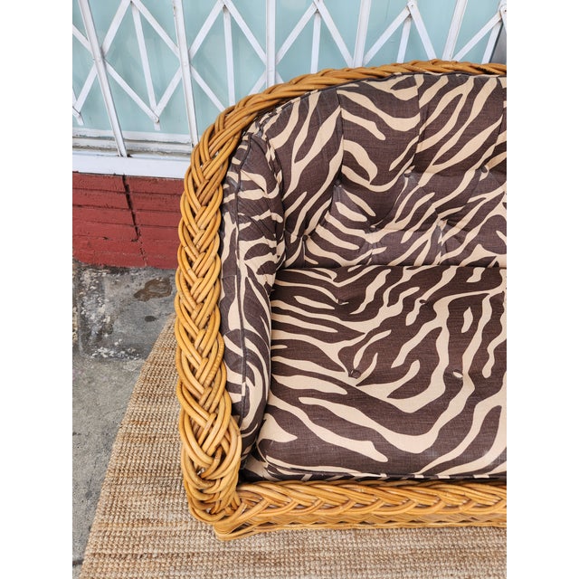 1960's Wicker Loveseat Sofa For Sale - Image 11 of 11