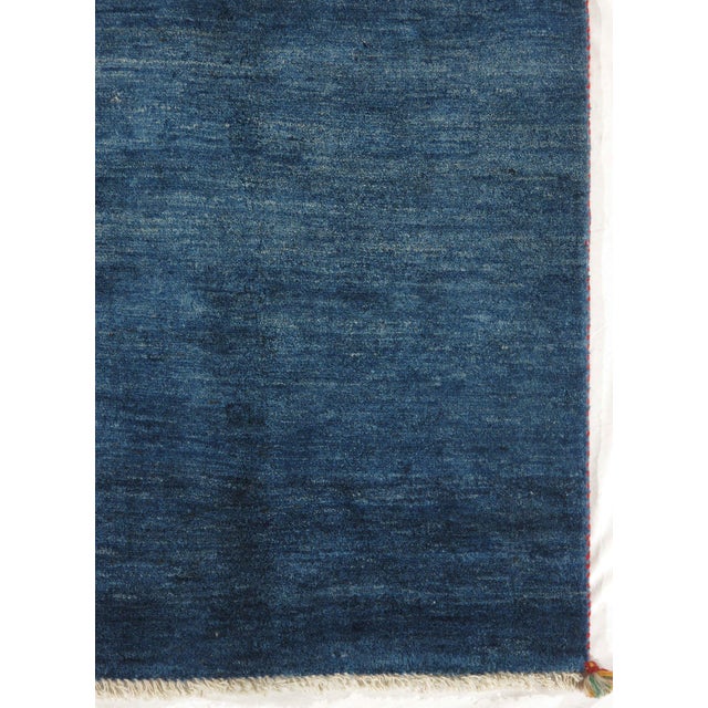 Contemporary 1980s Hand-Knotted Persian Gabbeh Rug 4'8" X 6'6" For Sale - Image 3 of 5