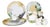 Tropical Coffee and Dessert Service in Limoges Porcelain by Bernardaud, France, 2010s, Set of 21 For Sale