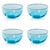 Contemporary Sicilian 4-Piece Set Swirl Glass Serving Bowls, Sea Blue with Green Lip Wrap For Sale - Image 3 of 3