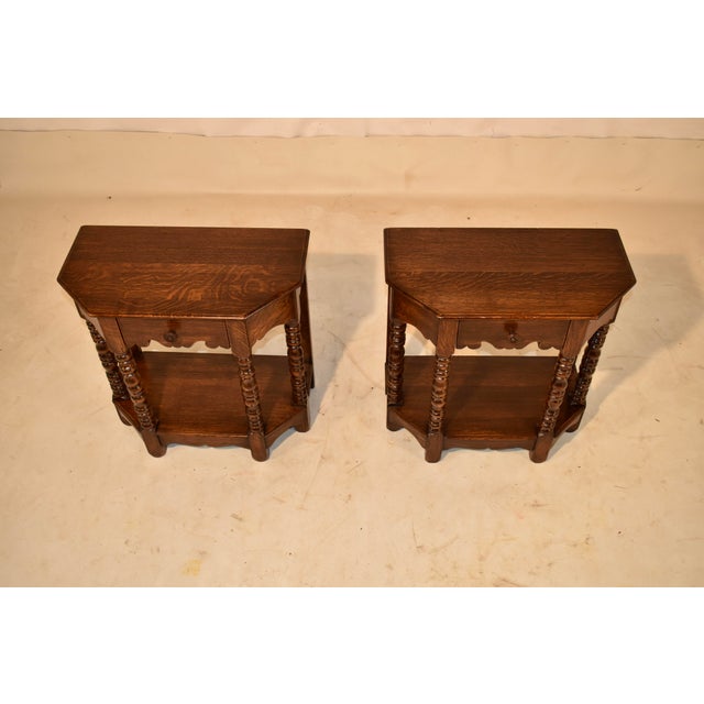 Pair of Edwardian English Oak Side Tables, Circa 1900 For Sale - Image 10 of 10