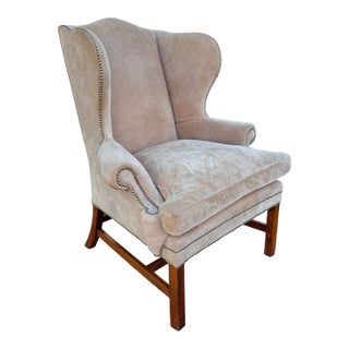 Ralph Lauren Suede Devonshire Chair For Sale