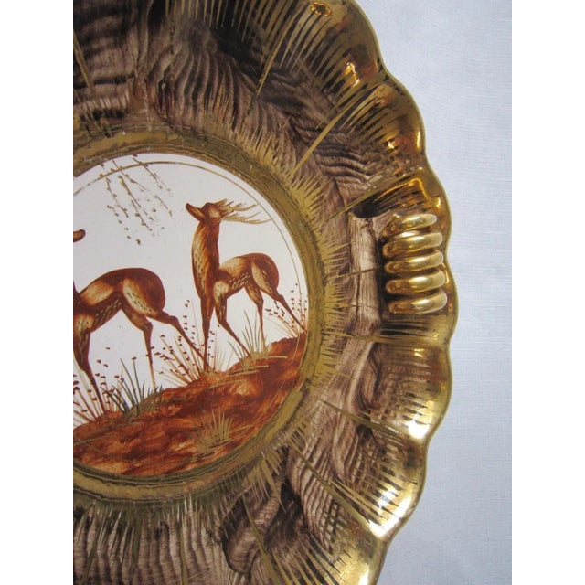 Art Deco Ceramic Bowl Deer For Sale - Image 6 of 8