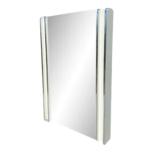 1970s Mid-Century Modern Large Space Age Postmodern Tall Wall White Mirror Chrome