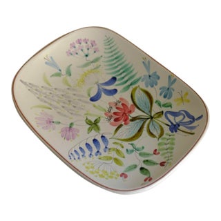 Large 1950s Faience Ceramic Decorative Plate by Stig Lindberg For Sale