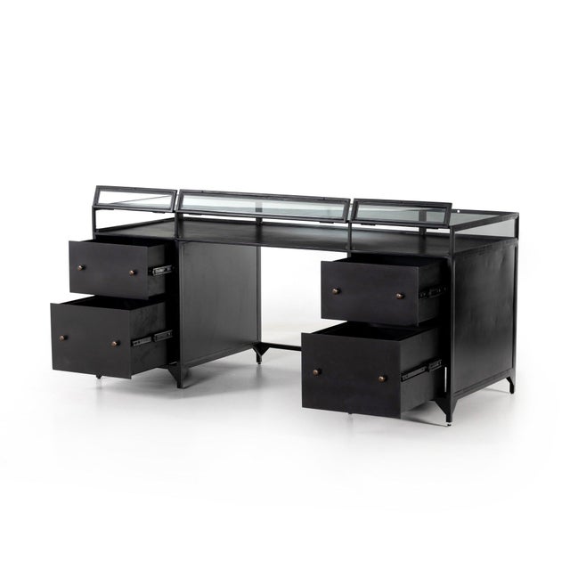 Four Hands Shadow Box Executive Desk - Black For Sale - Image 11 of 12